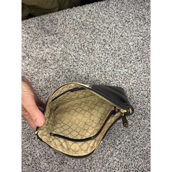 C. Wonder Women's Black Striped Clutch Purse with Gold Zipper - Picture 5 of 8